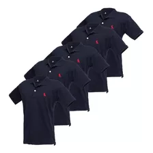 Kit 5 Camisa Gola Polo Masculina Premium Lisa Camiseta Blusa