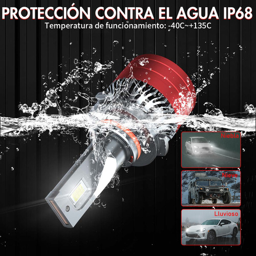 Bombilla Led Hb3 9005 Hb3 De Haz Alto Para Kia, 100 W, 28000 Foto 2