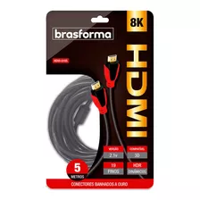 Cabo Hdmi 2.1 8k 3d Brasforma - Hdmi-8105 - 5 Metros