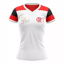Camisa Flamengo Zico Retro 81 Babylook Feminina Oficial