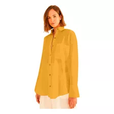 Camisa Farm Algodão Básica Amarela