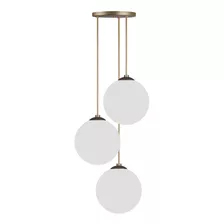 Luminária Pendente Jabuticaba Globo 12cm Leitoso Triplo - 2m