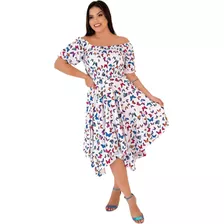 Vestido Midi Plus Size Estampado Moda Evangélico Dia Culto 