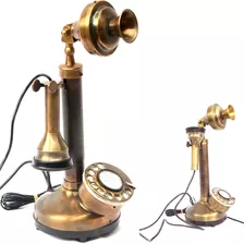 Teléfono Con Esfera Giratoria Con Candelabro Antiguo Vintage