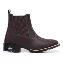 Bota Cano Curto Texana Country Em Couro Botina Snake Bordado