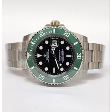 Reloj Submariner Starbuck's Negro Verde Automático Zafiro