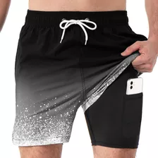 Traje De Baño Hombre Short Para Playa Natación Con Bolsillo