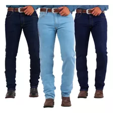 Kit 3 Calças Jeans Docks Masculina Corte Reto Com Elastano