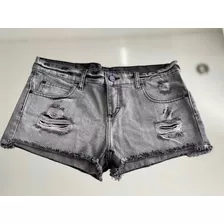 Short De Jean Negro Gastado Ona Saez Talle 36