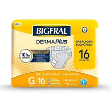 Fralda Descartável Adulto Bigfral Derma Plus G 16 Unidades