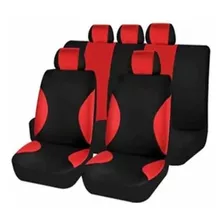 Funda Cubre Asiento Tela Auto Camioneta Negra/roja