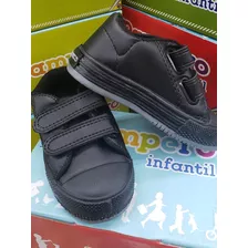 Zapatillas Colegial Eso Cuero Negro Pampero