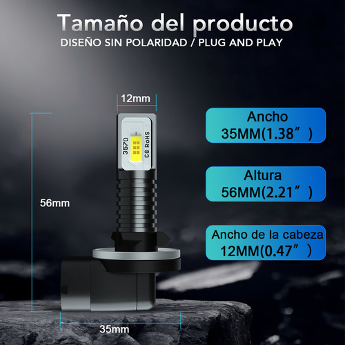 1 Par 881 896 894 - Bombilla Led Antiniebla 6000k Para Kia Foto 5