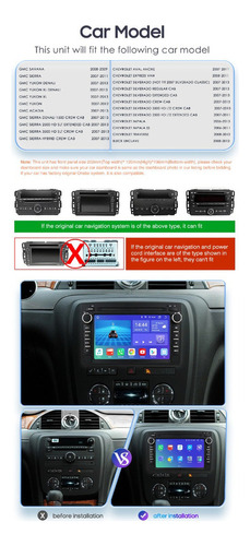 Pantalla Hd Gps 4g + 32g Gmc Chevrolet Android Carplay Tahoe Foto 2