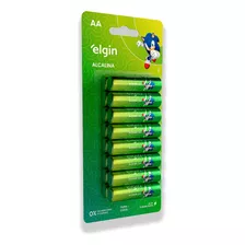 16 Pilhas Baterias Aa 2a Alcalina Pequena Elgin 1 Cartela