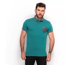 Camiseta Polo Algodão Teodoro Masculino Bolso Slim Casual