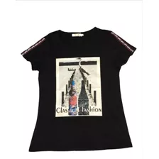 Blusa Camisa T-shirt Feminino Algodão Com Pérolas Importado