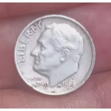 Moneda One Dime Roosevelt Año 1968 