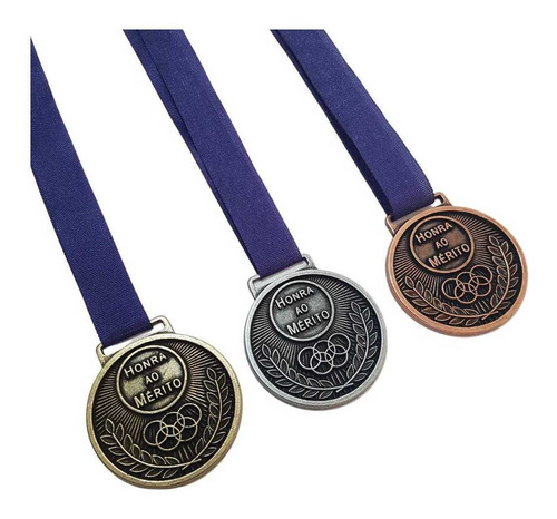 Medalha Honra Ao Mérito 44mm Metal +grossa 12 Peças