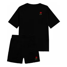 Kit Camiseta Algodão Short Tactel Moda Praia Estampados