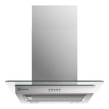 Coifa De Parede Inox Escovado E Vidro Electrolux 60cm Com Luz De Led Efficient 110v