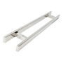 Puxador Duplo Inox Polido 100cm Para Porta De Vidro Madeira Pivotante