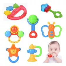 Brinquedo Educacional Infantil Bebê Kit 10 Chocalho Mordedor