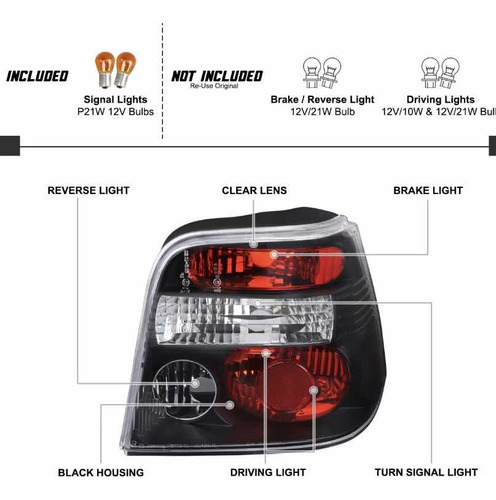 Calaveras Negras Vw Golf Mk4 Gti 1999 2000 2001 A 2006 Foto 5