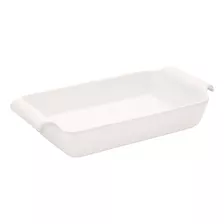 Fuente Bandeja Rectangular 33 Profunda Porcelana Oxford Bz3 Color Blanco