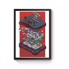 Quadro Console Retrô Nintendo 64 Poster Moldurado