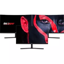 Set 3 Monitores Hdr Qhd 27'' Deco Gear Vm27ab Curvo Gaming