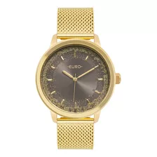 Relógio Euro Feminino Glitz Dourado - Eu2036yrn/4f Cor Do Fundo Preto