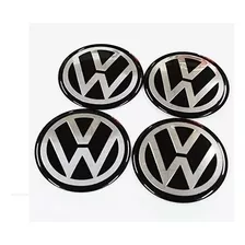 Kit X4 Logo Adhesivo Vw Centro Llanta Taza 55mm Siliconado