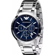 Relogio Empório Armani Ar2448 Azul Cronografo Original Eua