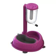 Bebedouro Duplo Médio Anti-formiga Mma Pet Rosa