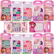 Kit 12 Unhas Postiças Kids Infantil Teen Decoradas Atacado