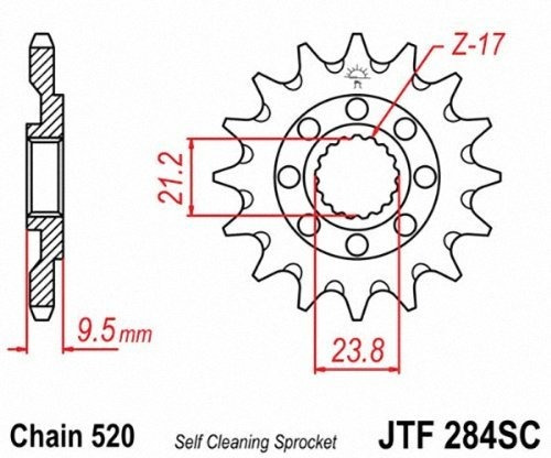 Jt Sprockets Jtf284.13sc 13t Acero Corona Frontal Foto 2