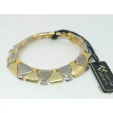 Pulsera Enchapado En Oro Eslabones Retro Vintage 