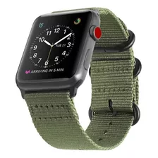 Correa Nylon Fintie Para Apple Watch 4 5 6 Se 1/2 44mm Olivo