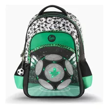 Mochila Espalda New Champions 18'' Footy Verde Con Luz Led Color Fútbol F2213 Verde