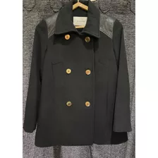 Saco Tapado Mujer Paño Negro Square Casi Nuevo!!