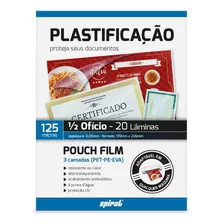 Plástico Para Plastificação 125 Micras 1/2 Ofício Spiral