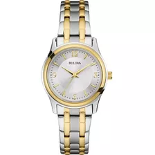 Reloj Bulova Corporate Original Acero Inoxidable Para Mujer Correa Plateado/dorado Bisel Plateado/dorado Fondo Plateado