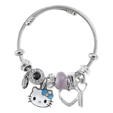 Mujer Pulsera Ajustable Dije Gato Dibujos Animados Kawaii