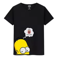 Camiseta Algodão Plus Size Grande Homer Simpsons Pensamento