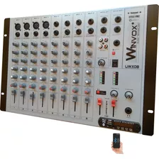 Mesa De Som Winvox Uwx08 Bluetooth 8 Canais Usb Efeito Fm