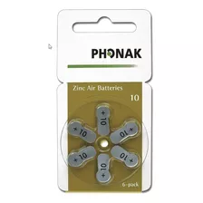 Pilha Auditiva 10 Phonak Bateria Pr70 6 Unidades