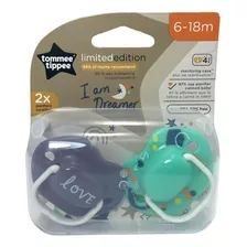 Chupones Para Bebe Tommee Tippee 2 Pzas 6-18 M Niño Niña Color Gris/verde