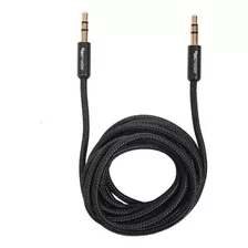 Cable Auxiliar Audio 3.5 Mm De 1.8 Mts Textil Black