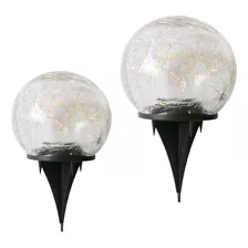 Luz De Jardín De Césped Con Bola De Grieta Solar 2pcs